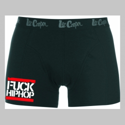 Fuck Hip Hop čierne trenírky BOXER s tlačeným logom,  top kvalita 95%bavlna 5%elastan